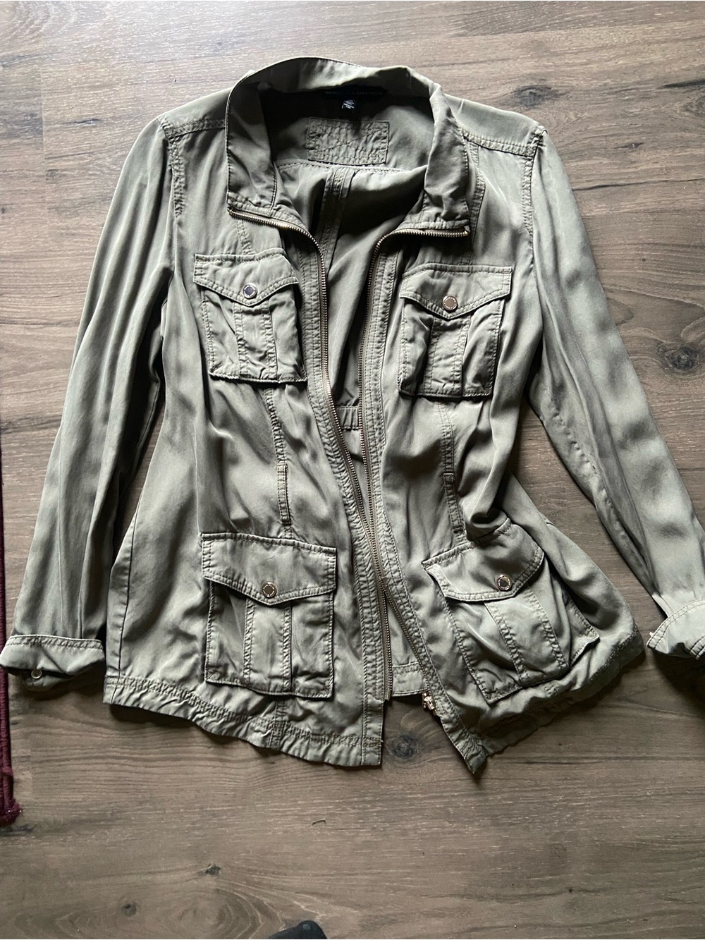 White House Black Market Olive Green Utility Jacket for Women